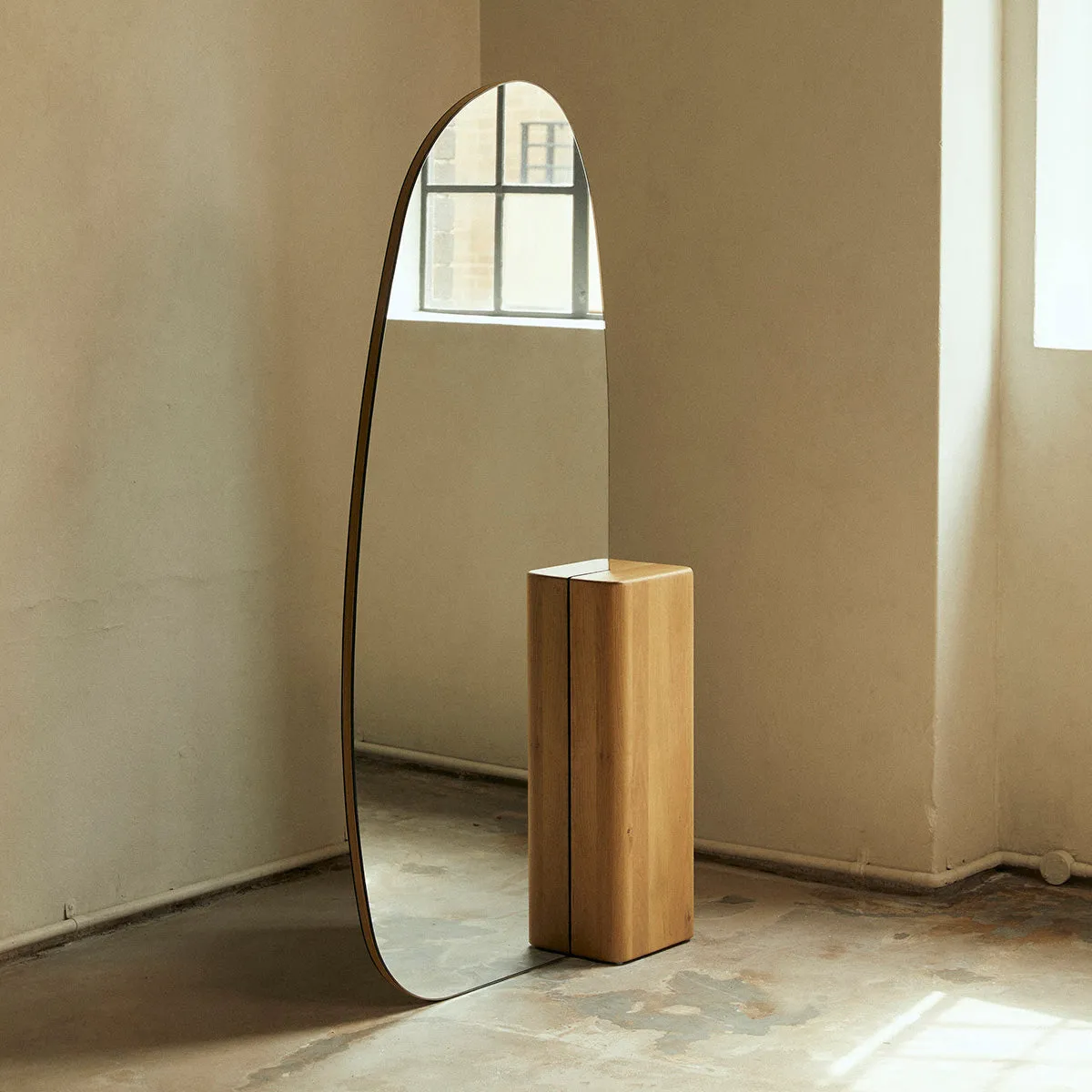 Block Floor Mirror (Oak)