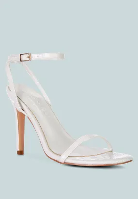 BLONDES White Croc High Heeled Sandal