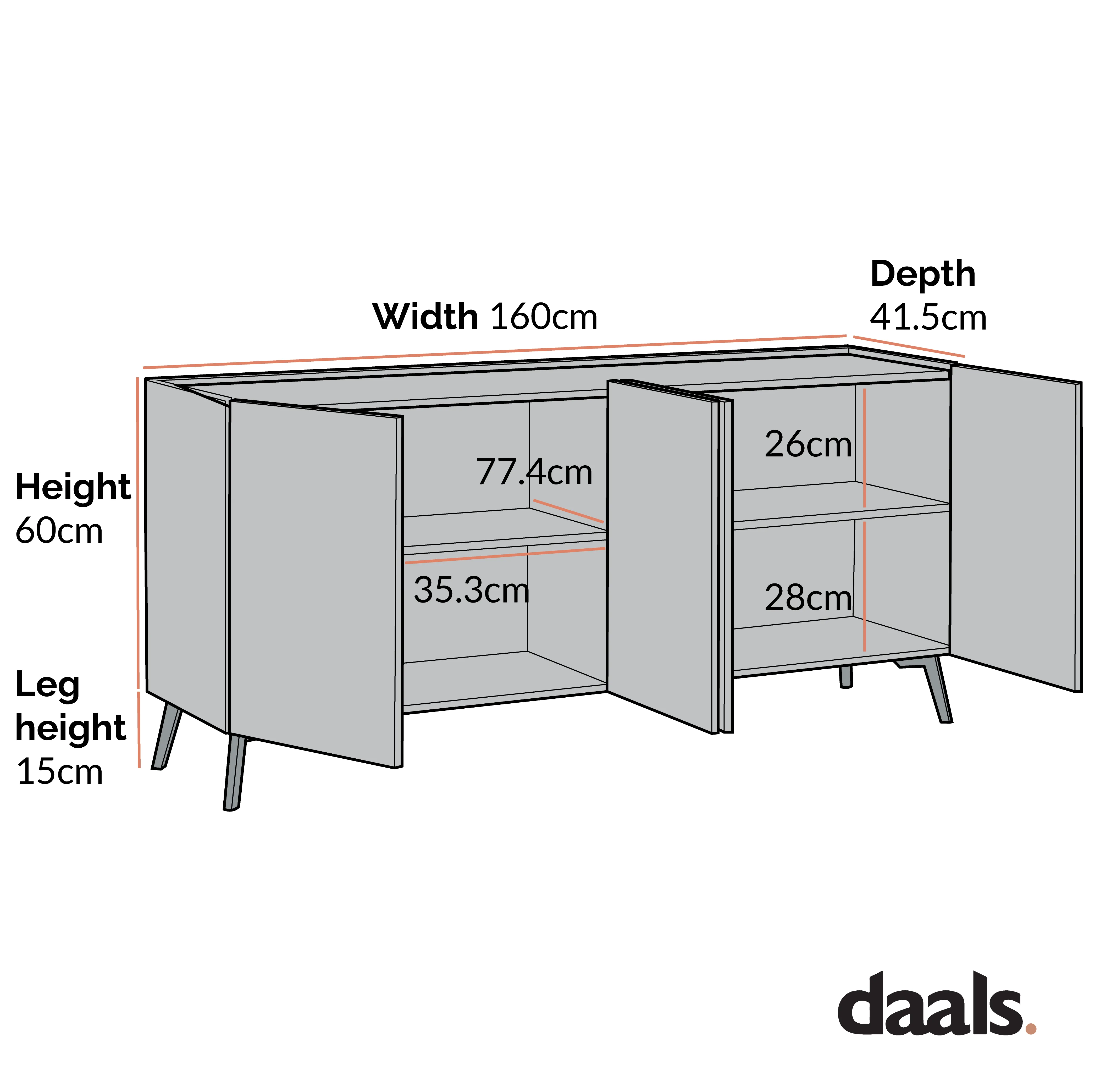 Bohdi Oak 160cm Wide Sideboard