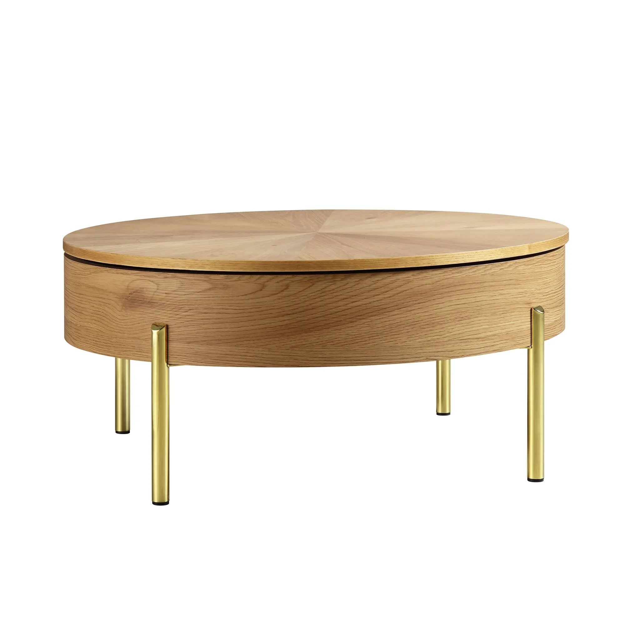 Bohdi Oak Round Rotating Coffee Table