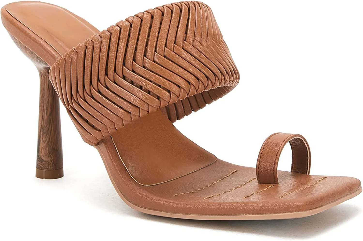 Braided Heeled Mule Sandals