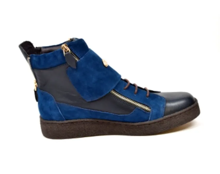 British Collections Empire Mens High Top Shoe with Large Velcro Fastening Strap