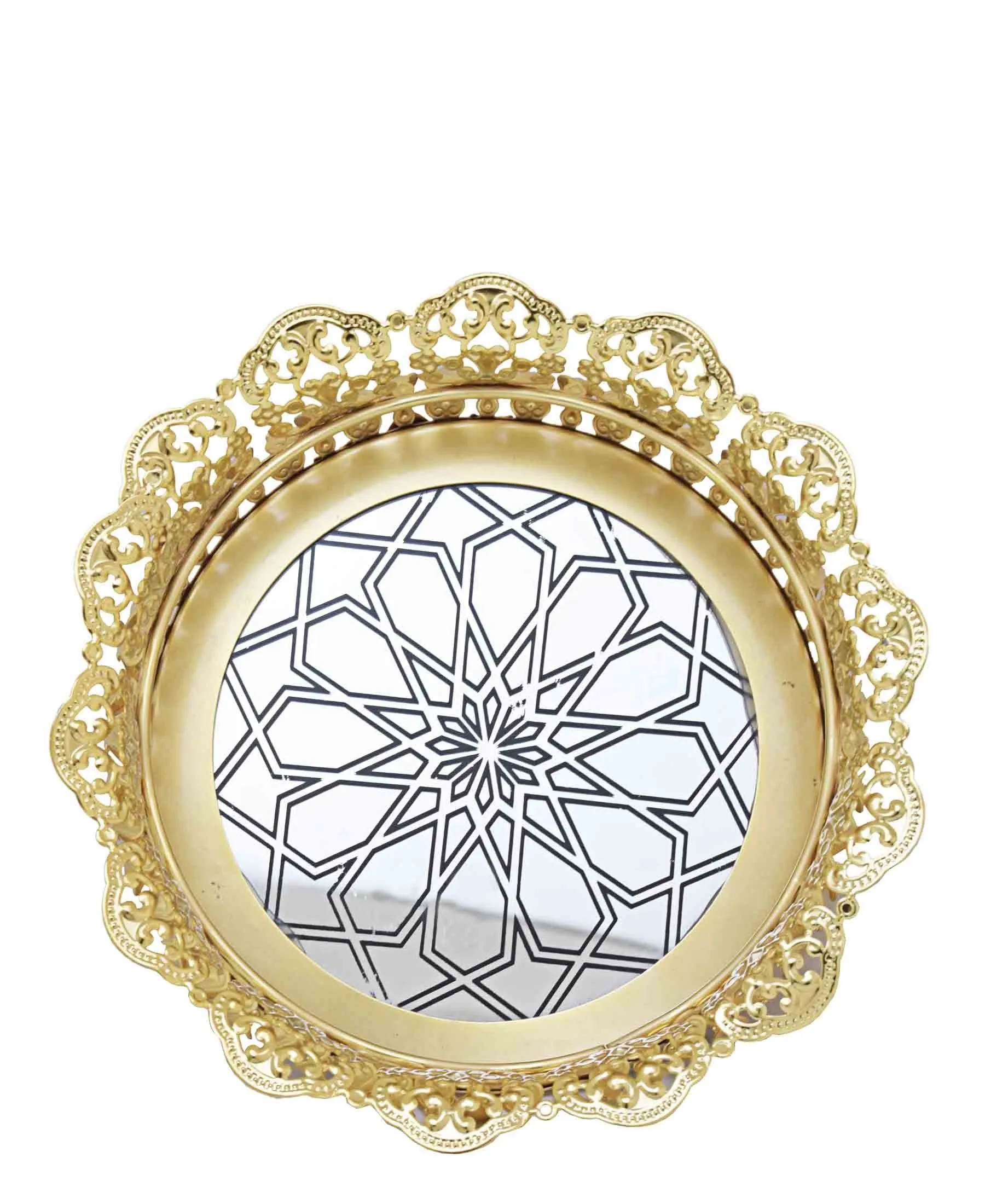 Bursa Collection Round Madrid Tray - Gold