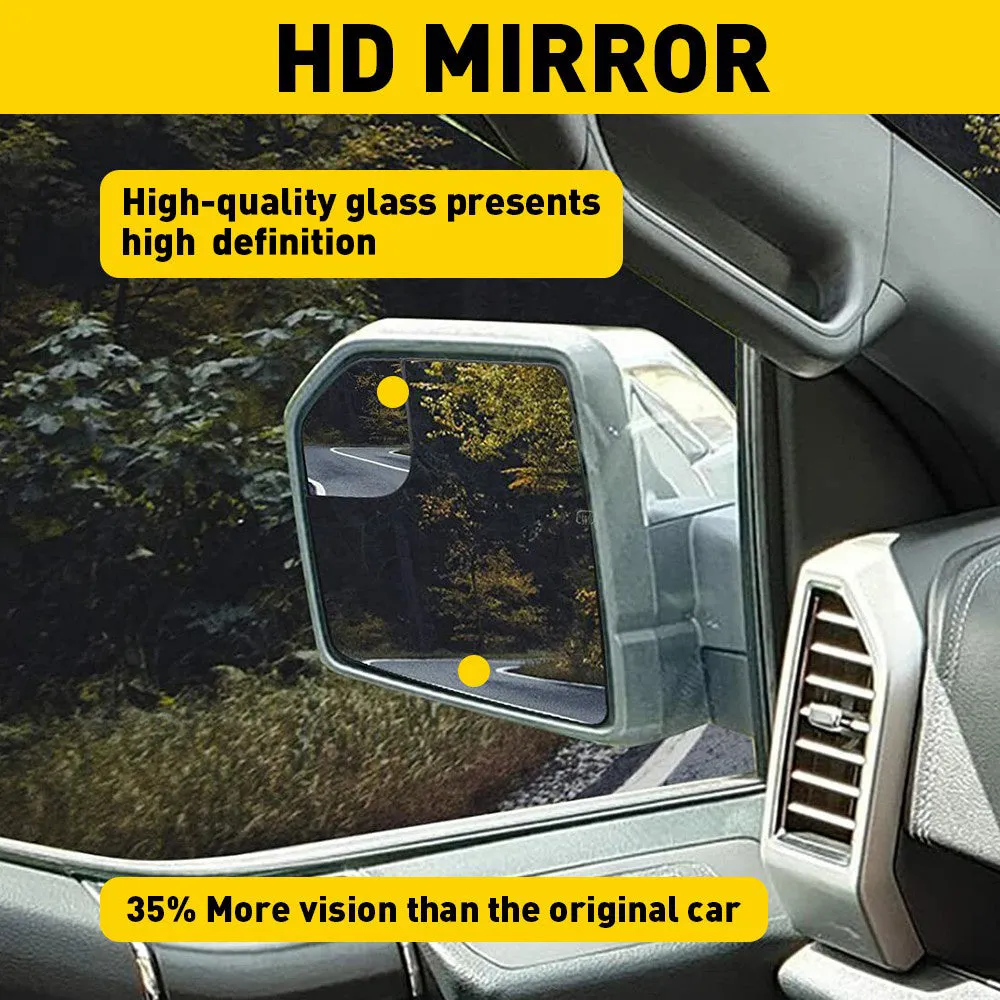 Car Rearview Side Heated Mirror Glass with Blind Spot Glass for 2015-2020 Ford F150