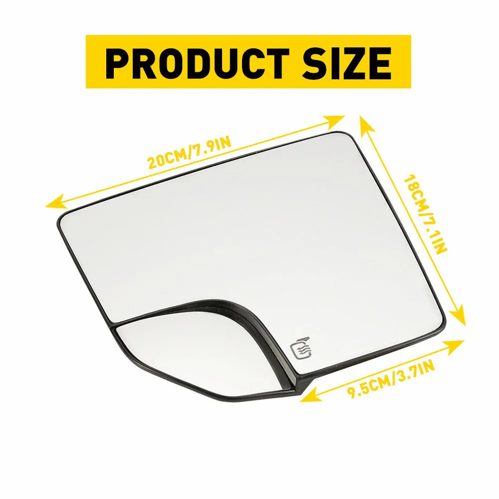 Car Rearview Side Heated Mirror Glass with Blind Spot Glass for 2015-2020 Ford F150