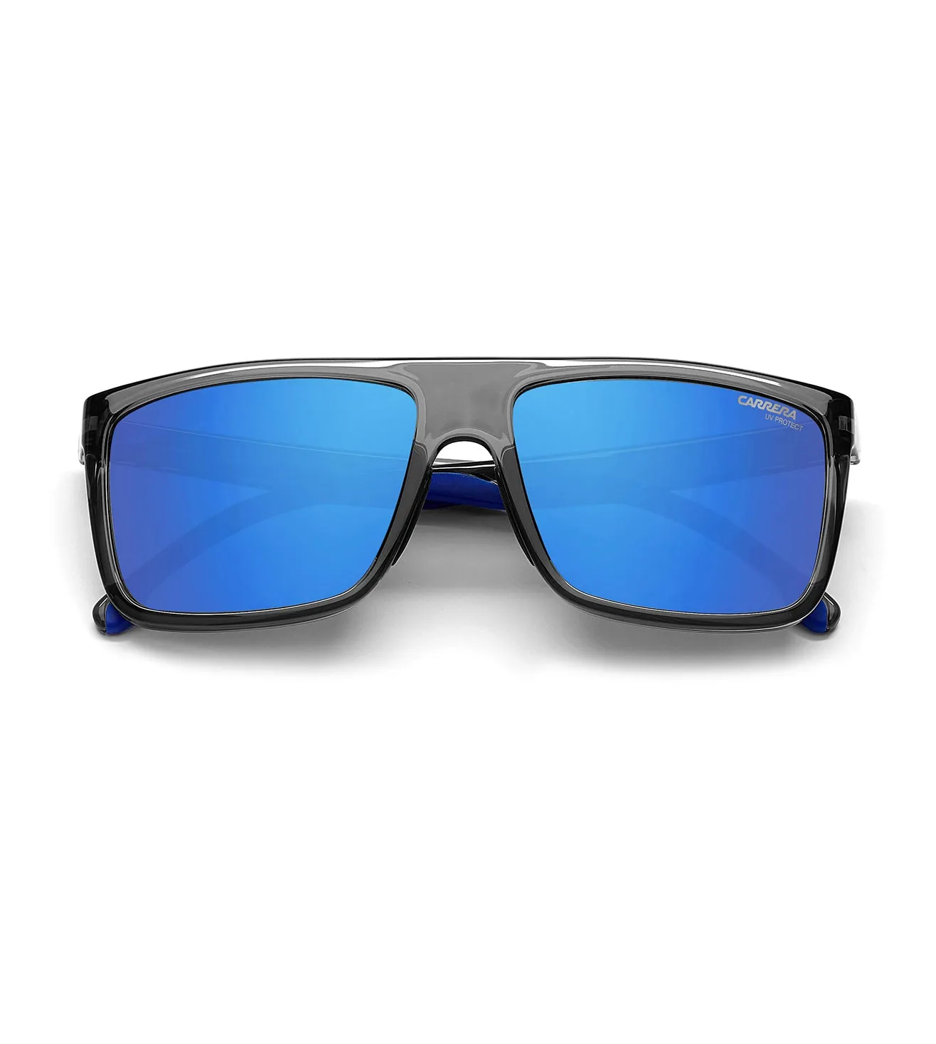 Carrera Men's Grey with Blue mirror effect Rectangular Sunglass