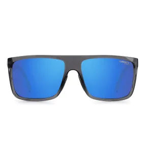 Carrera Men's Grey with Blue mirror effect Rectangular Sunglass