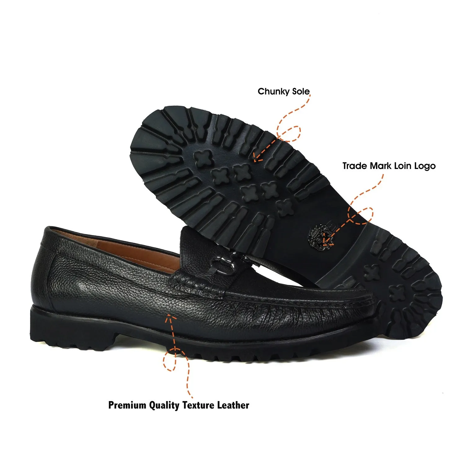 Chunky Sole Moccasin Loafer with Gunmetal Buckle