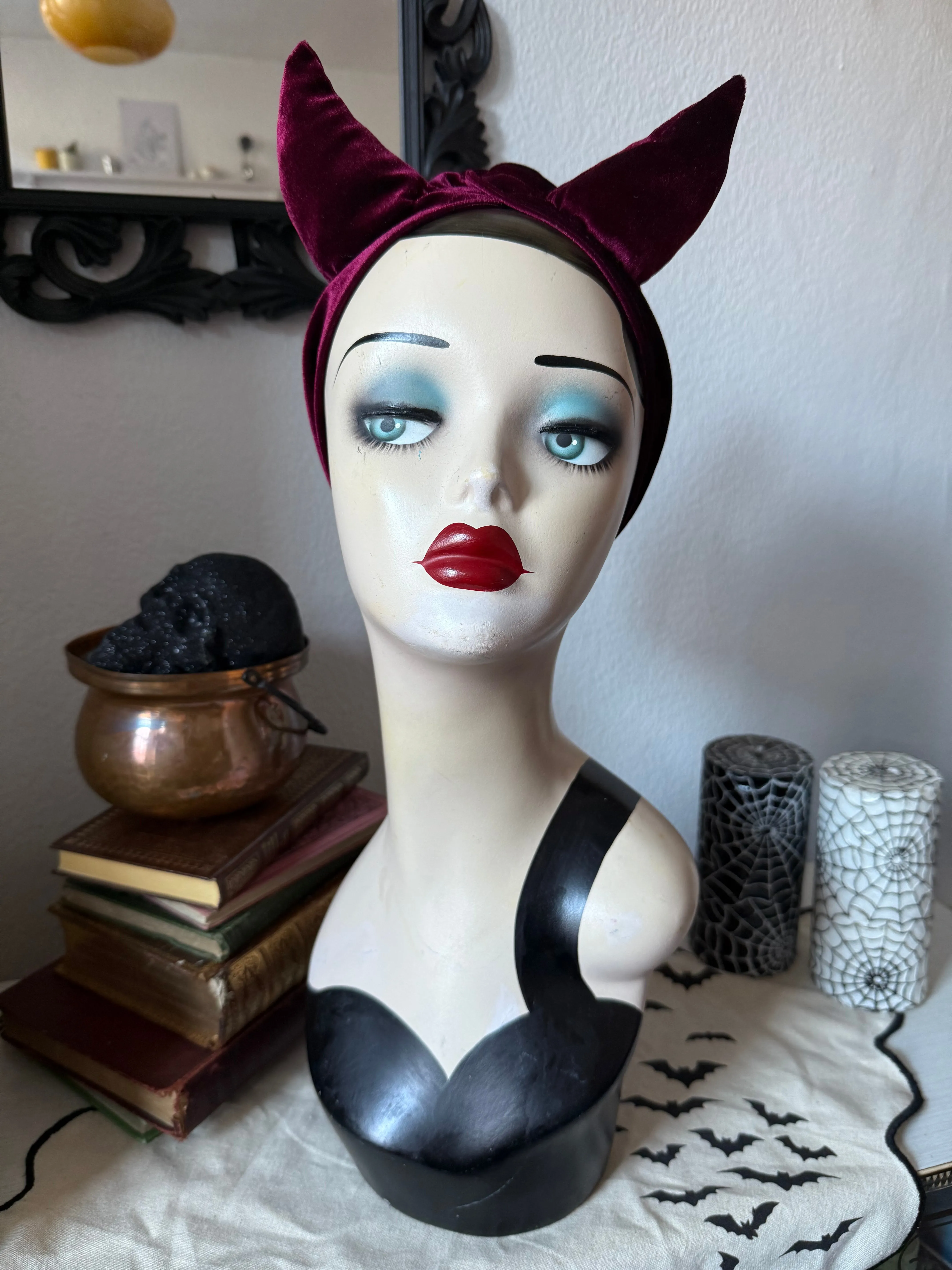 Claret Velvet Devil Turban (made to order)