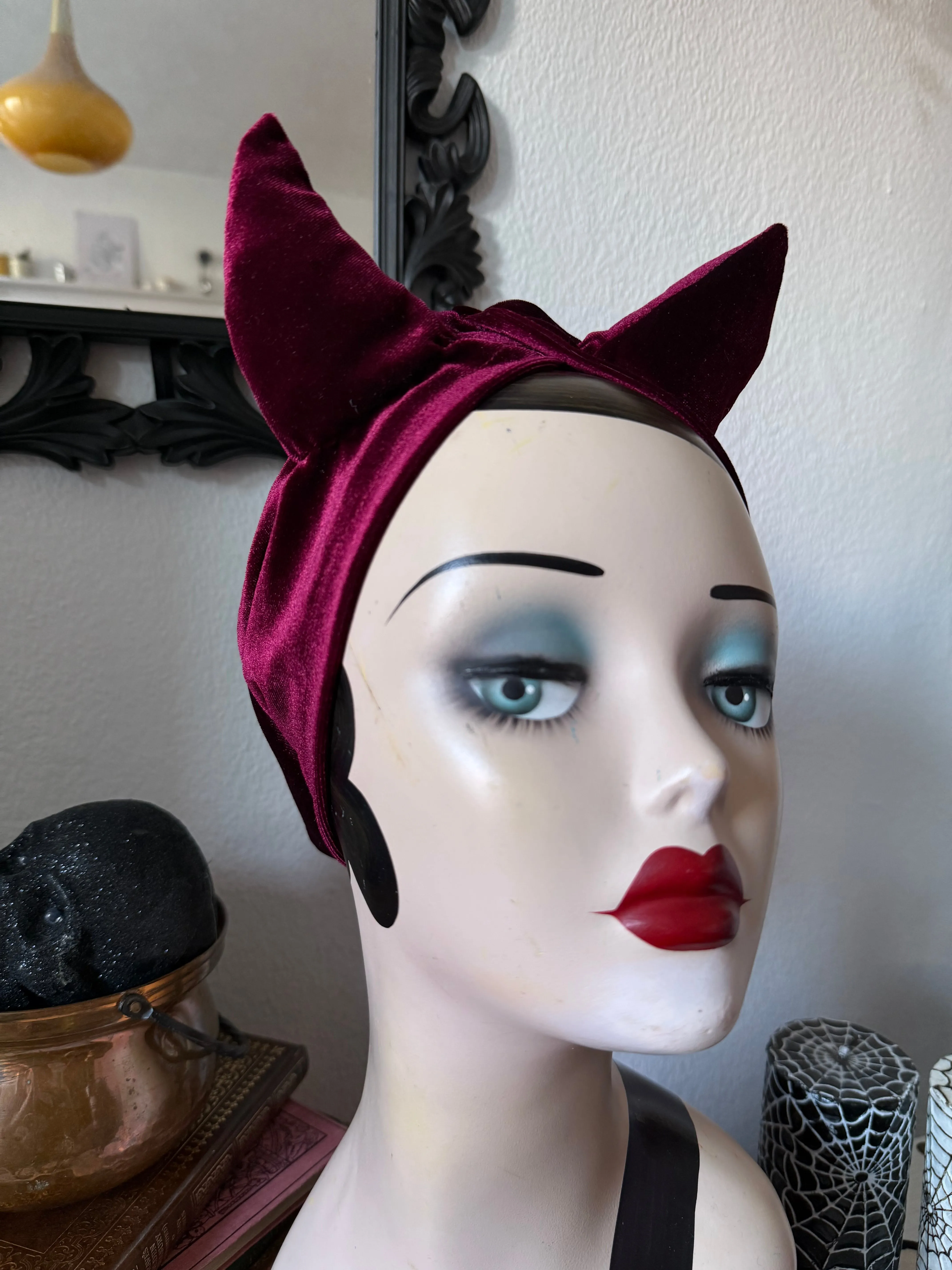 Claret Velvet Devil Turban (made to order)