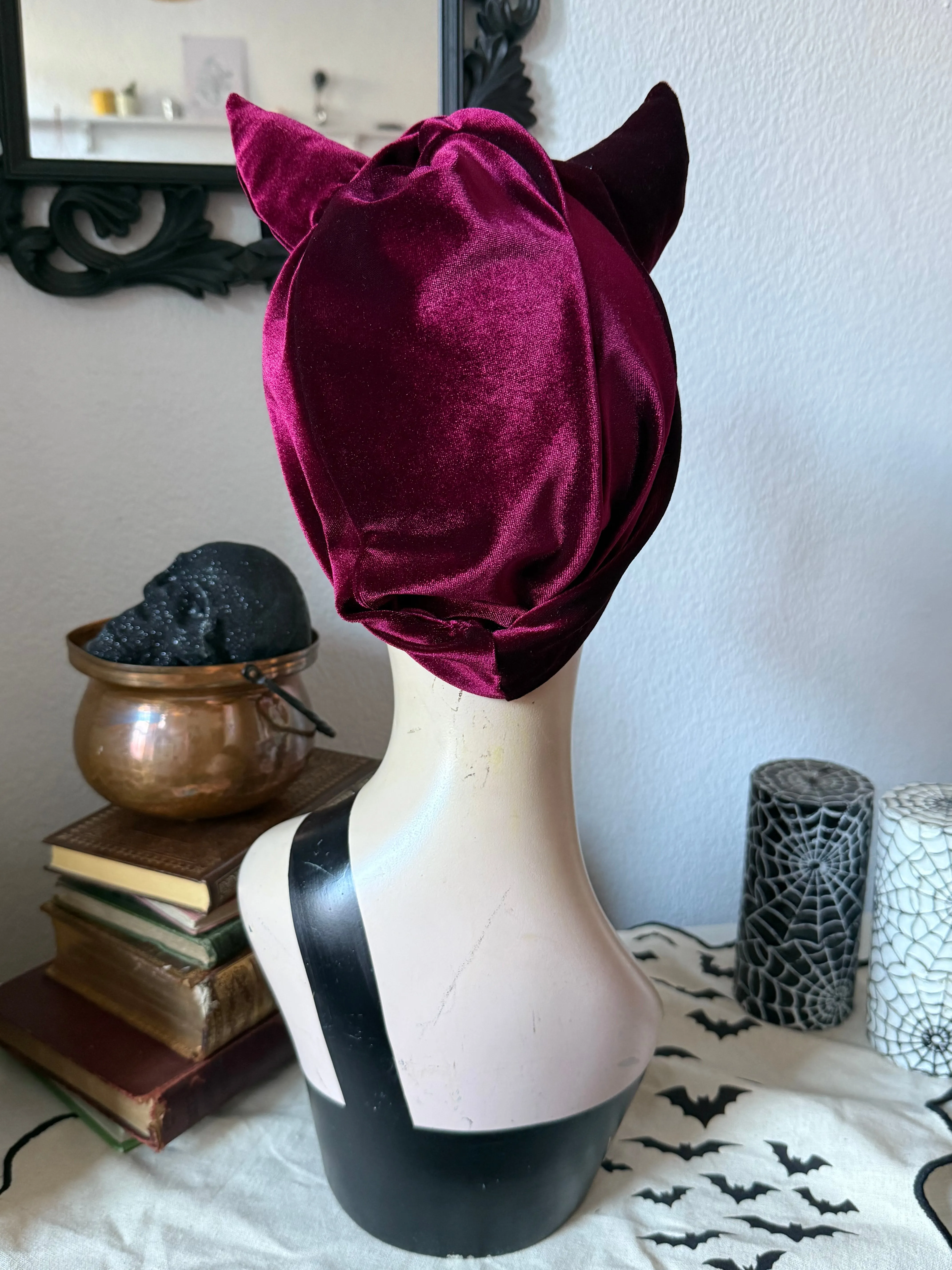 Claret Velvet Devil Turban (made to order)