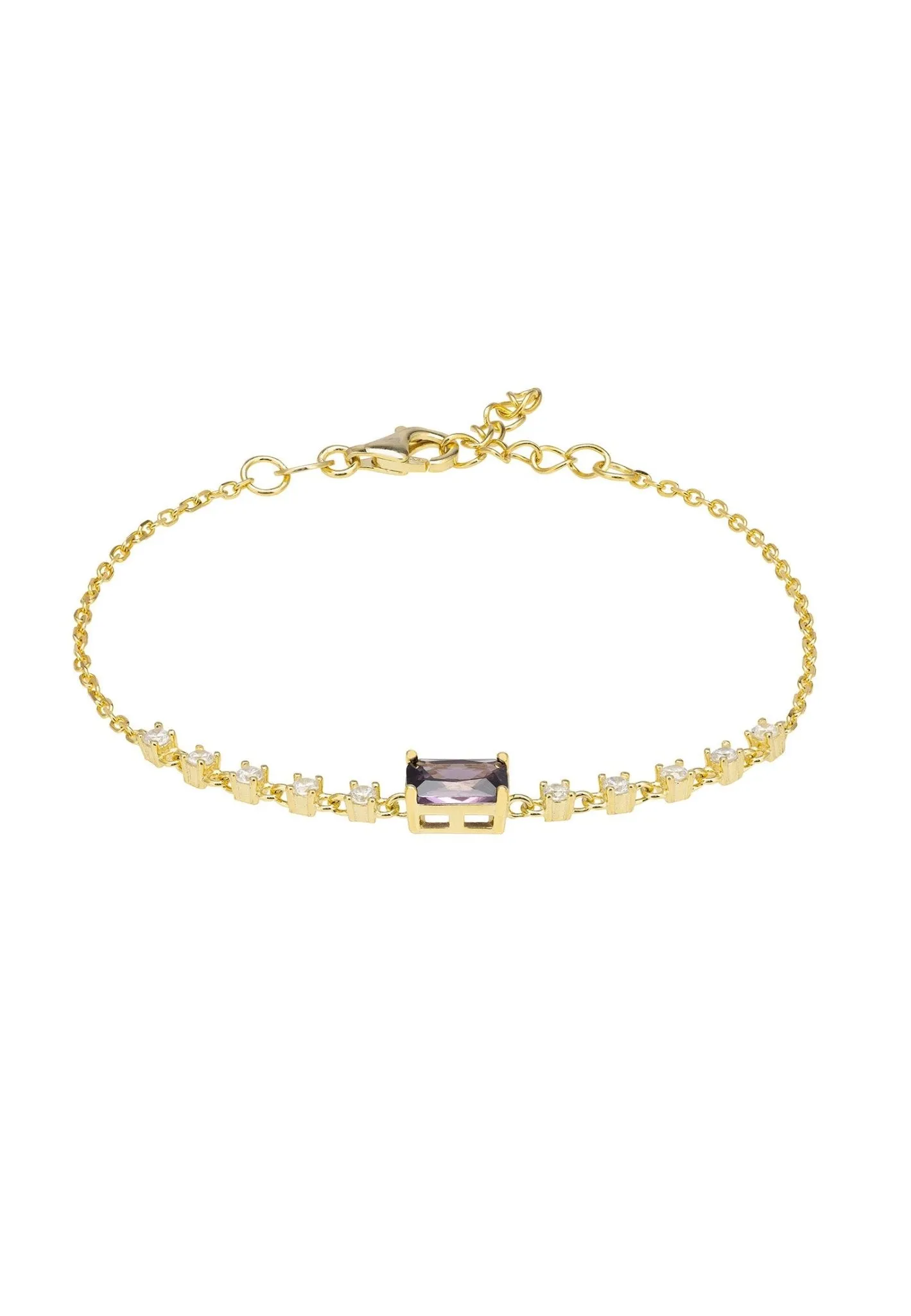 Claudia Gemstone Bracelet Gold Lilac Amethyst