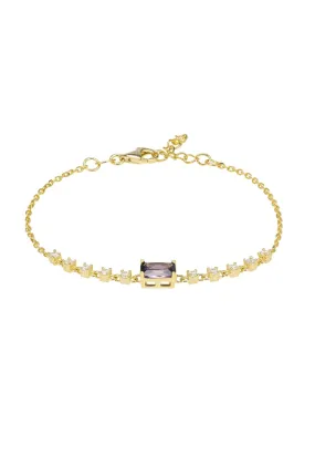 Claudia Gemstone Bracelet Gold Lilac Amethyst