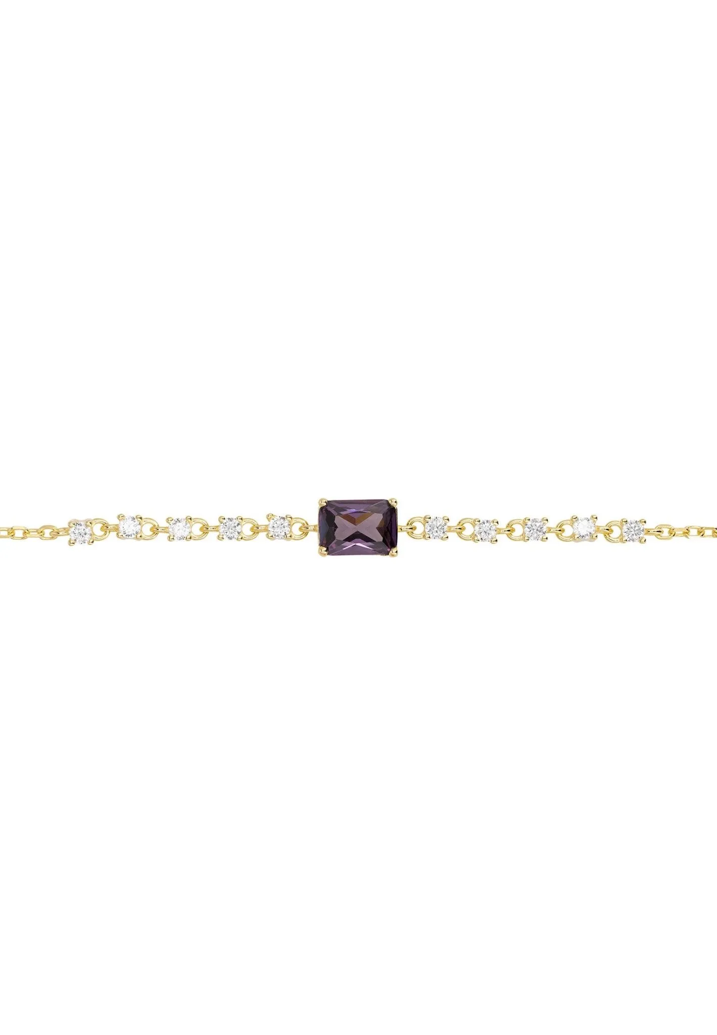 Claudia Gemstone Bracelet Gold Lilac Amethyst