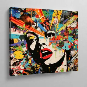 Collage Woman Face Canvas