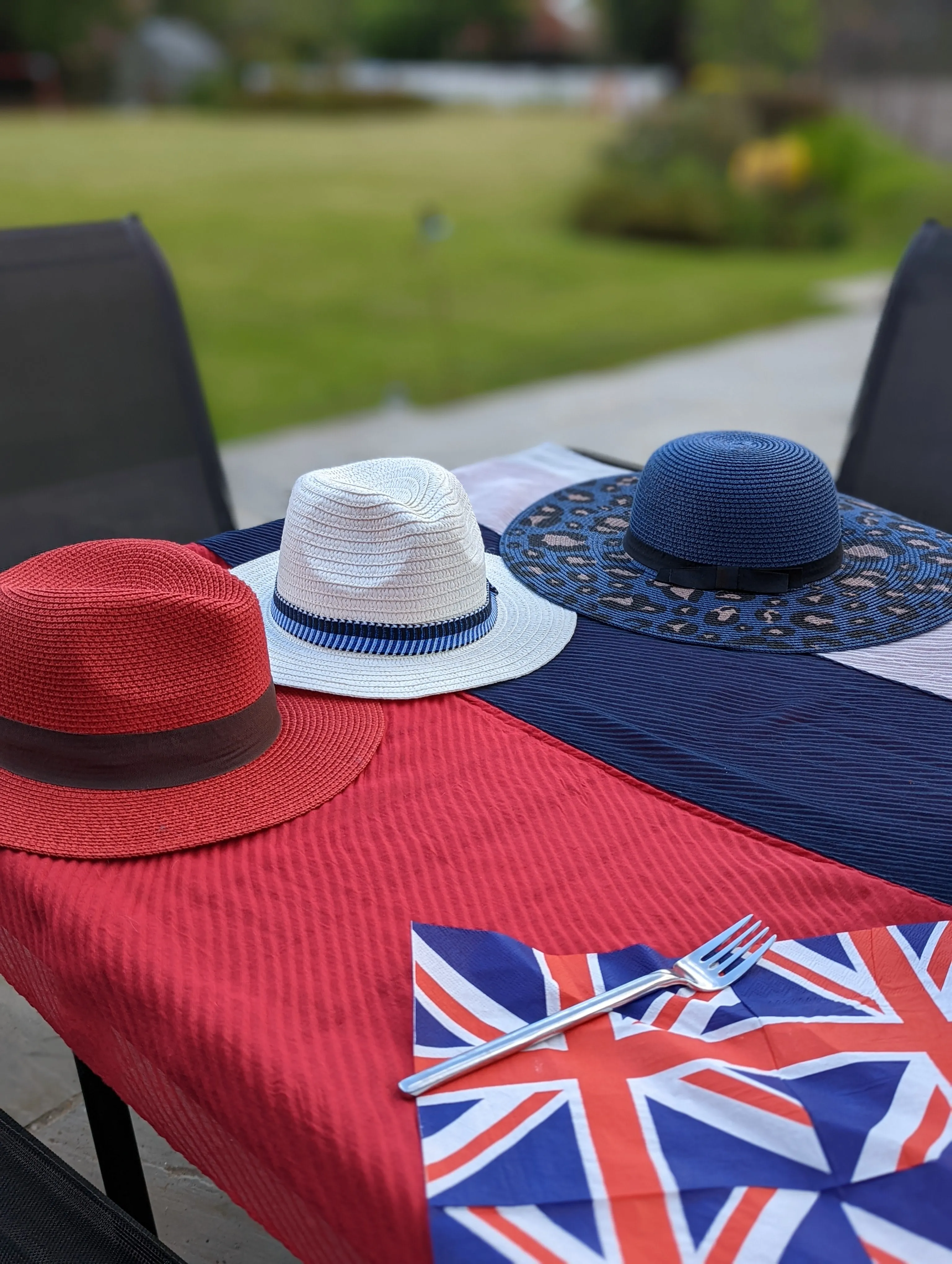 Dark Blue Animal Print Wide Brim Foldable Hat