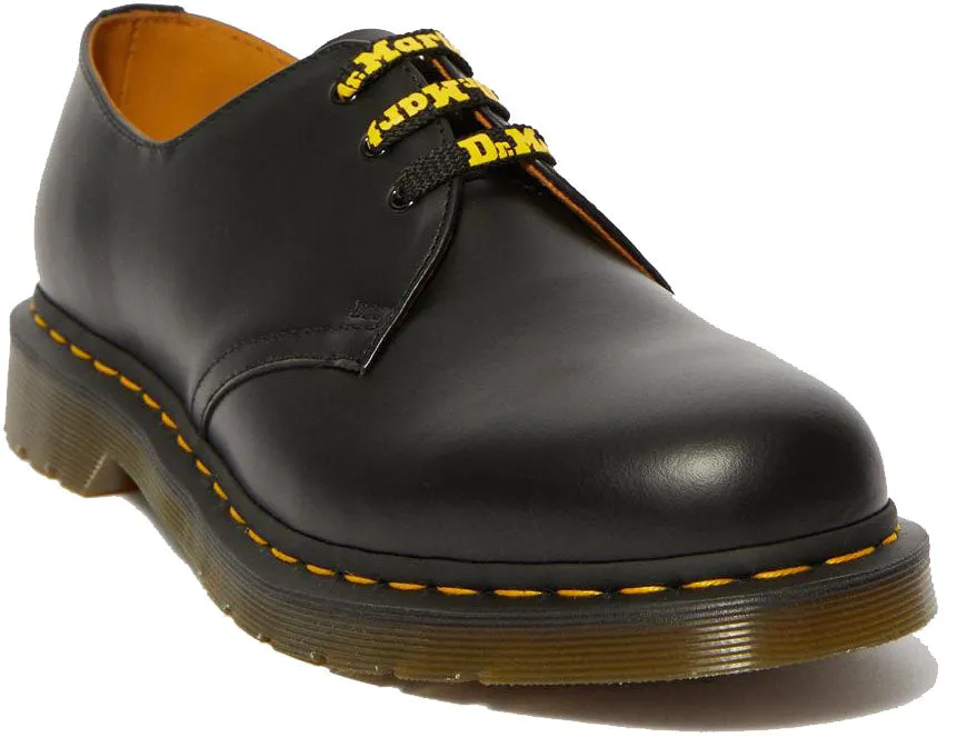 Dr Martens Logo Flat Lace Black/Yellow