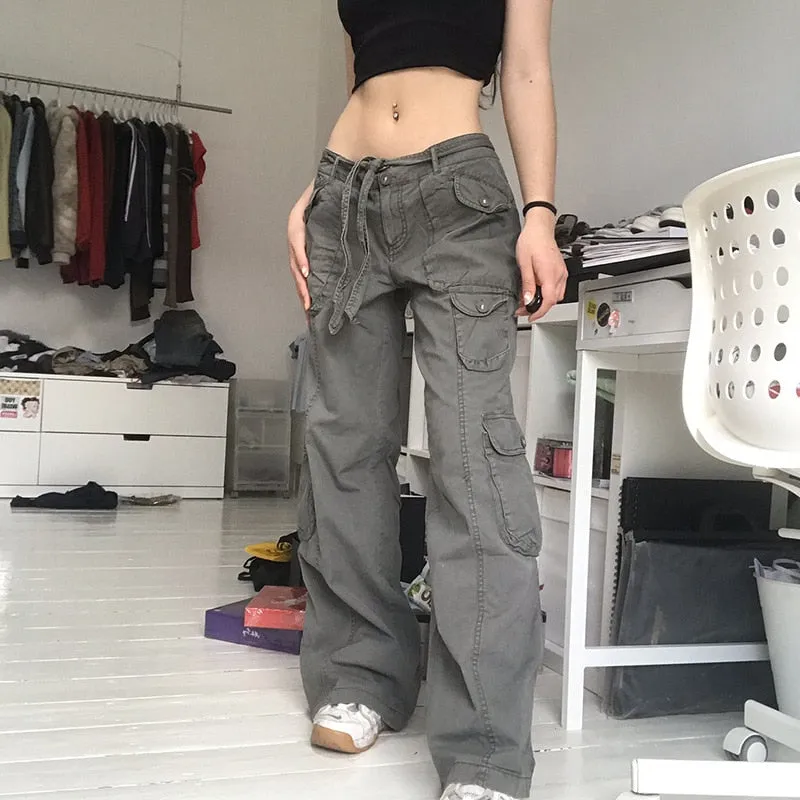 DressBetty - Y2K Jeans Low Rise Trousers Blue Vintage Gothic Print Baggy Casual Wide Leg Denim Aesthetic