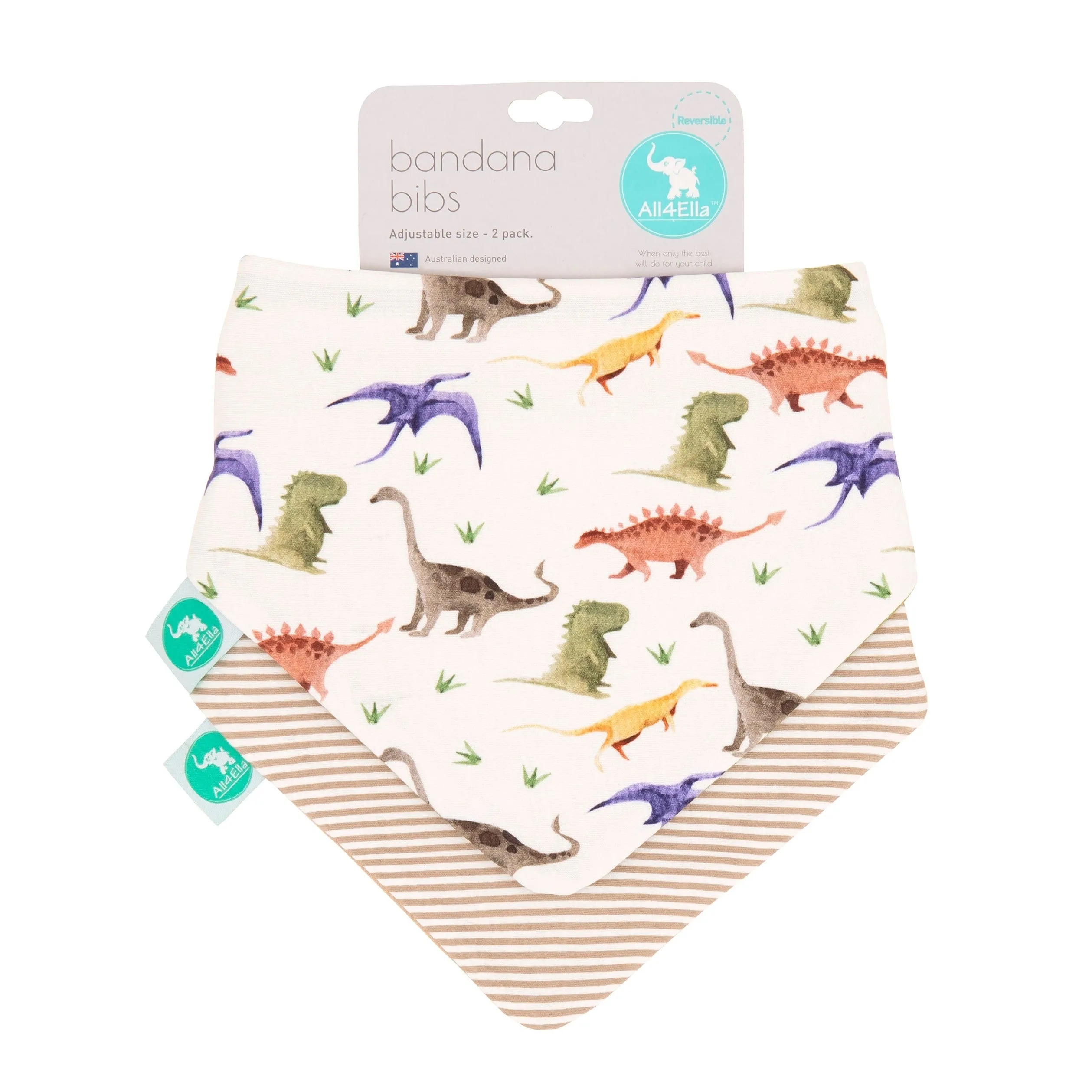 Dribble Bandana Bib 2 Pack - Dino