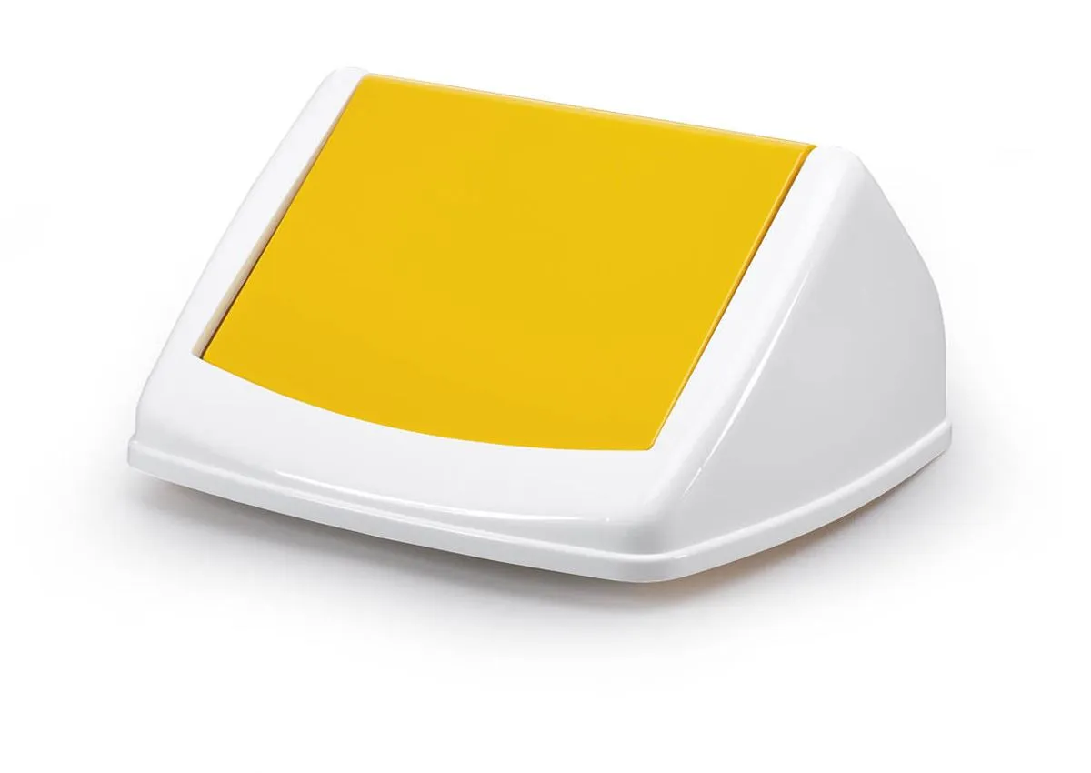 Durable DURABIN Square 40L Flip Swing Lid | Strong Recycling Bin Lid | Yellow