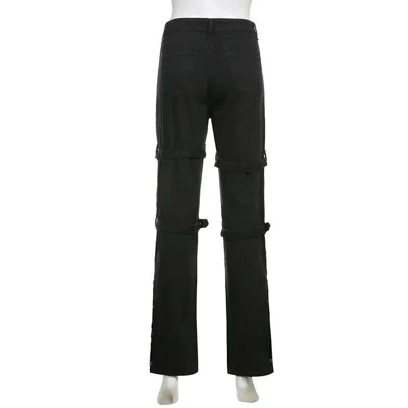 E-girl Black Cargo Halloween Pants