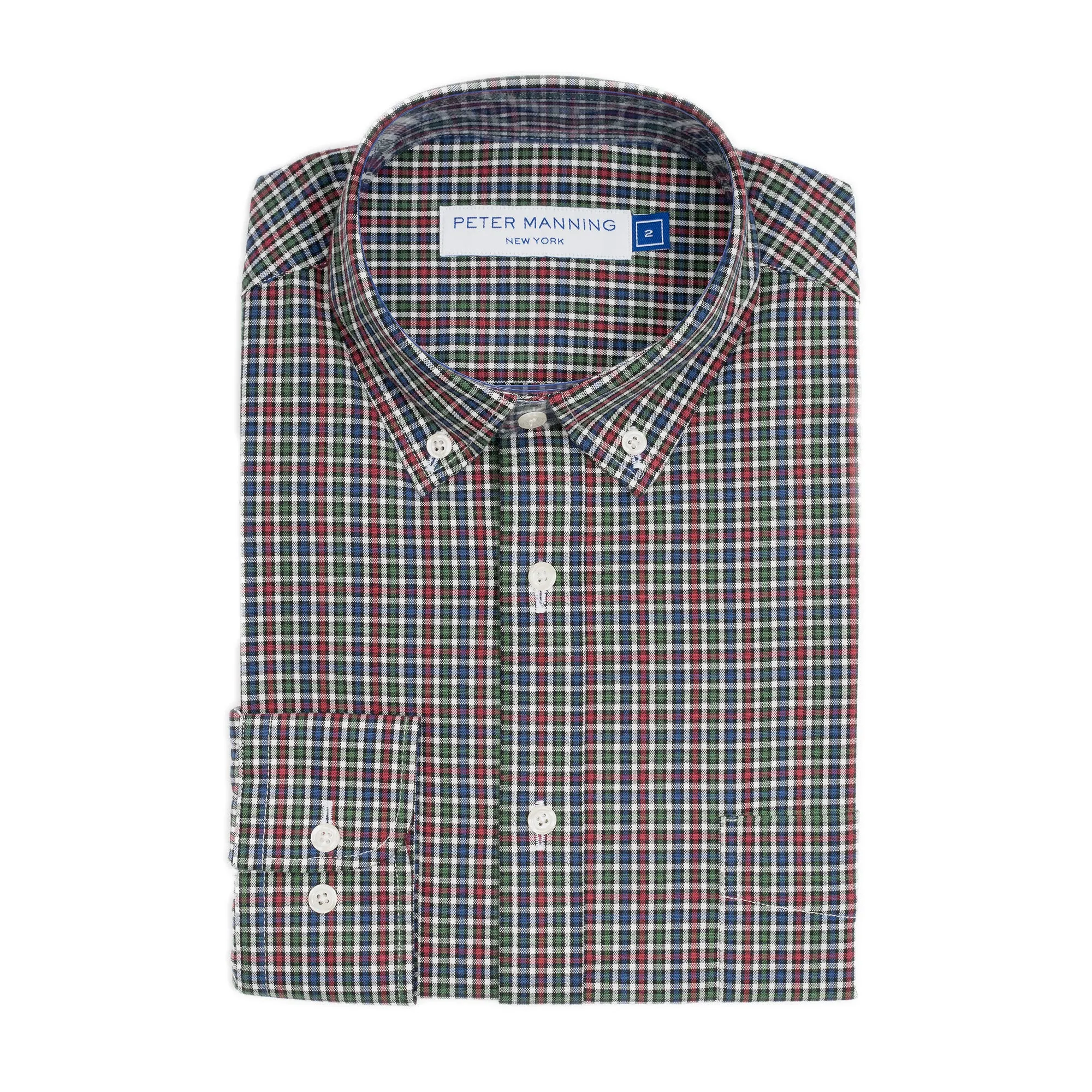 Everyday Stretch Oxford Standard Fit -  Blue Green Red Check