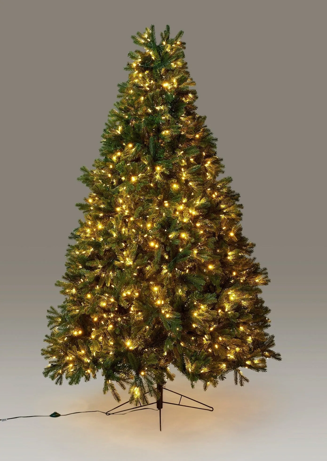 Faux Spruce Tree Pre-Lit LED Christmas Tree with White Lights 9'