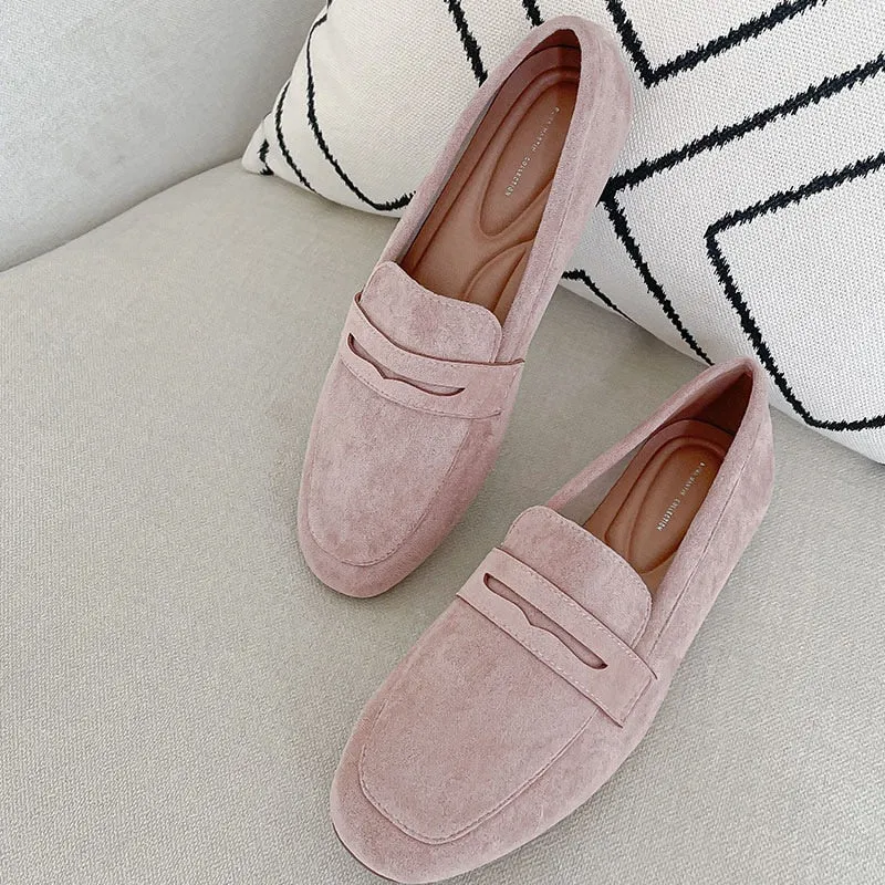 Faux Suede Casual Loafers Single Shoes Women 2022 Summer Autumn Fashion Slip on Shoes Girls Moccasin Mules Office Ladies Flats