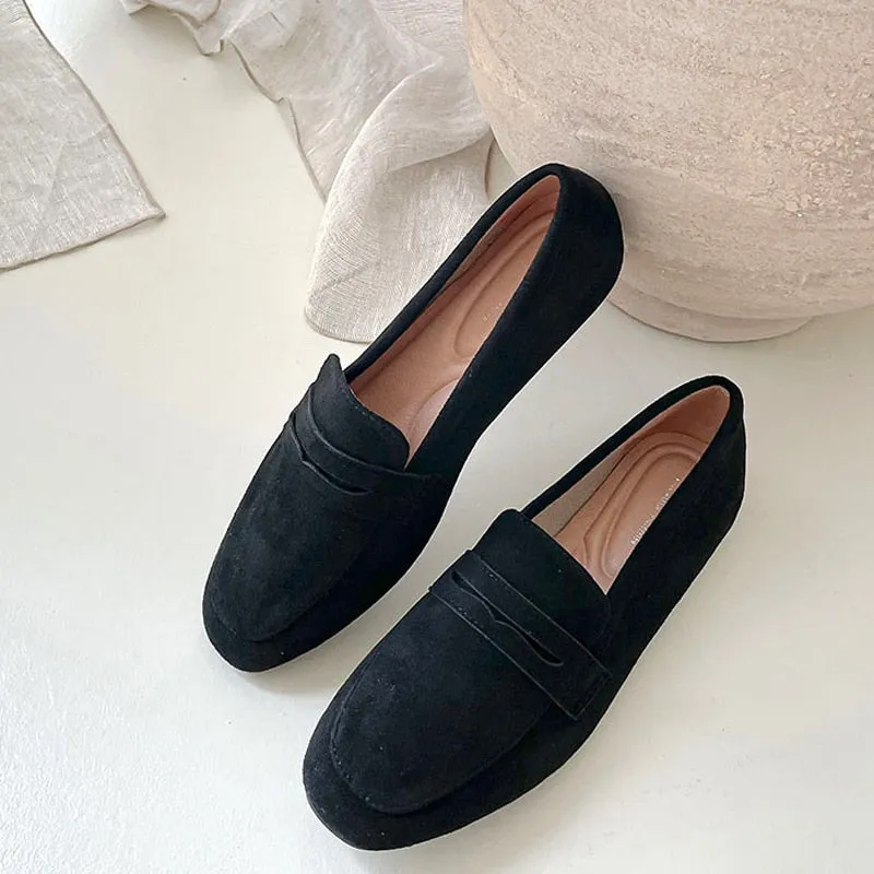 Faux Suede Casual Loafers Single Shoes Women 2022 Summer Autumn Fashion Slip on Shoes Girls Moccasin Mules Office Ladies Flats