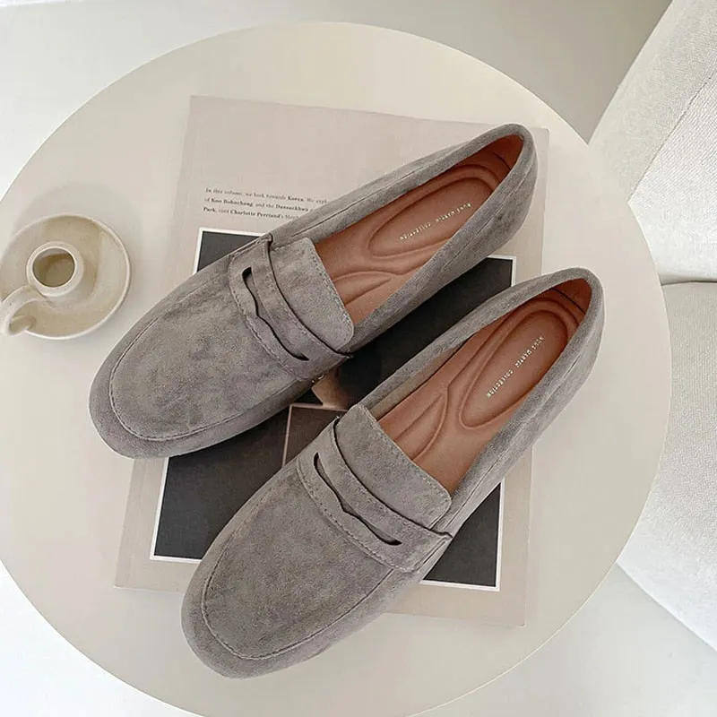 Faux Suede Casual Loafers Single Shoes Women 2022 Summer Autumn Fashion Slip on Shoes Girls Moccasin Mules Office Ladies Flats