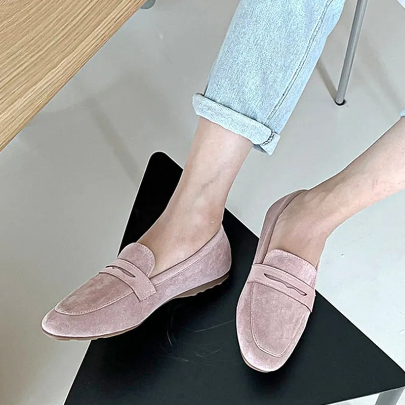 Faux Suede Casual Loafers Single Shoes Women 2022 Summer Autumn Fashion Slip on Shoes Girls Moccasin Mules Office Ladies Flats