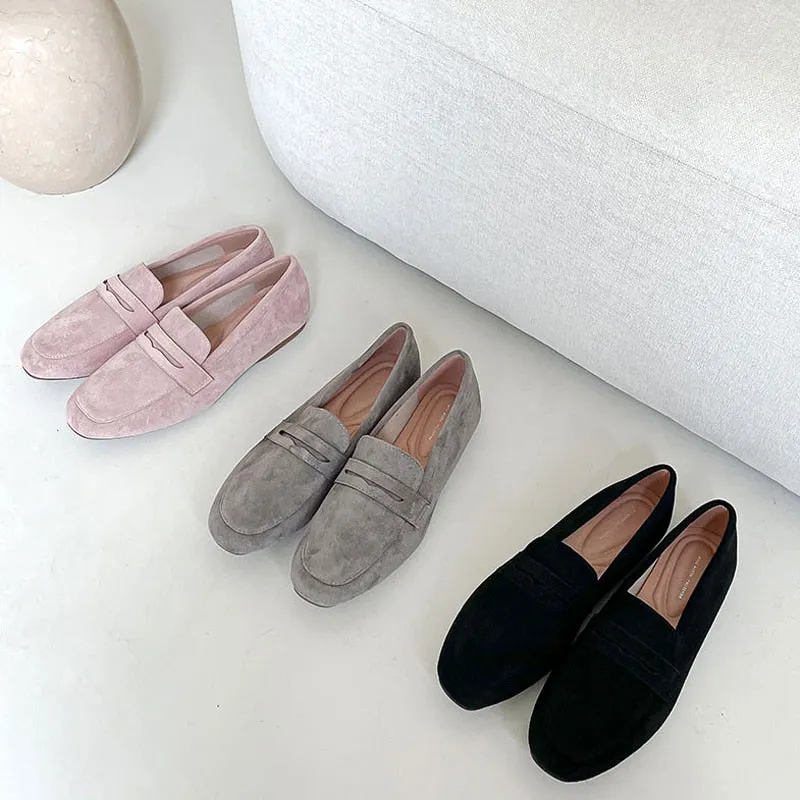 Faux Suede Casual Loafers Single Shoes Women 2022 Summer Autumn Fashion Slip on Shoes Girls Moccasin Mules Office Ladies Flats