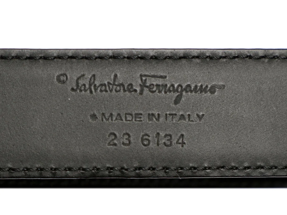 Ferragamo Narrow Black Leather Belt