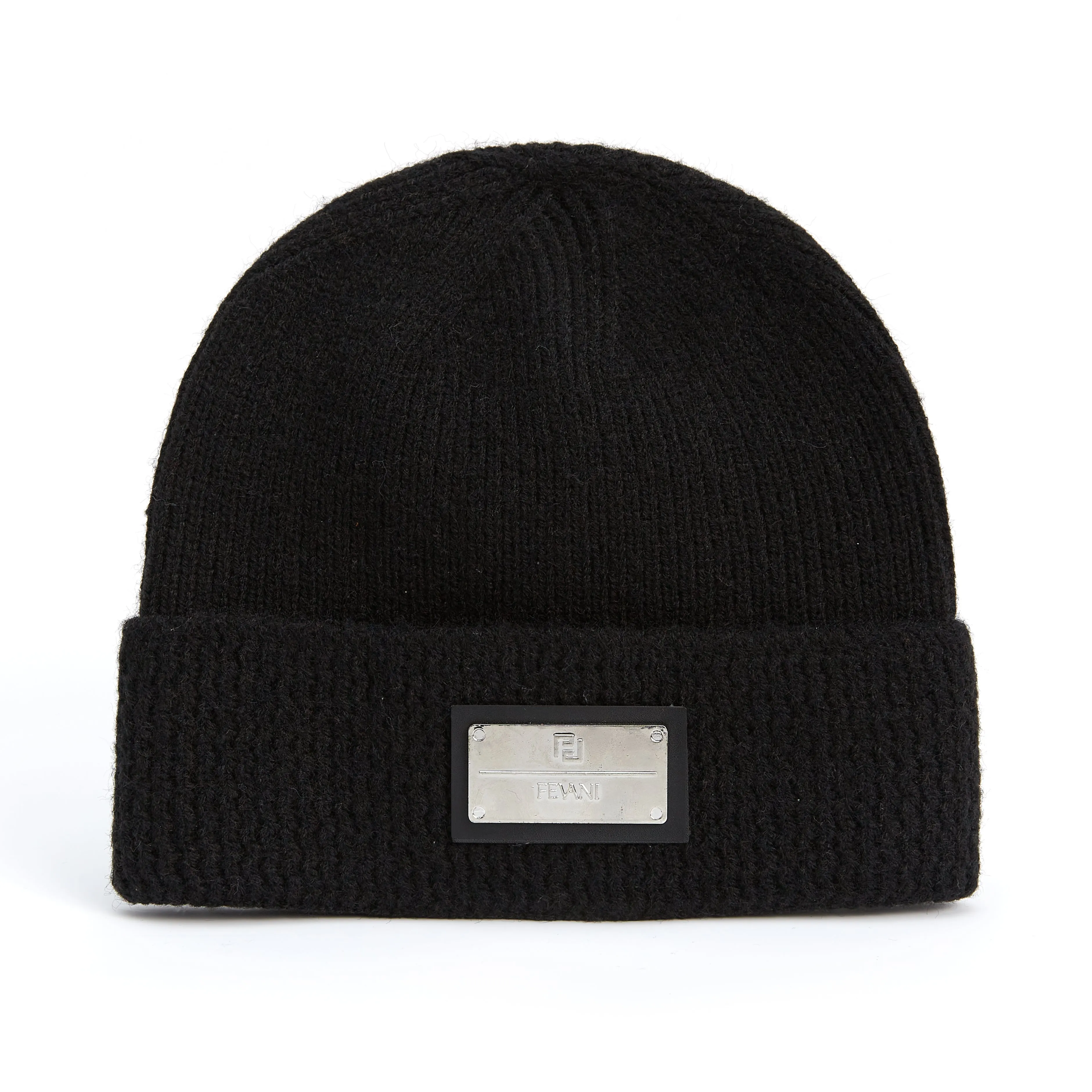 Fevani Wool Winter Beanie With Metal Badge