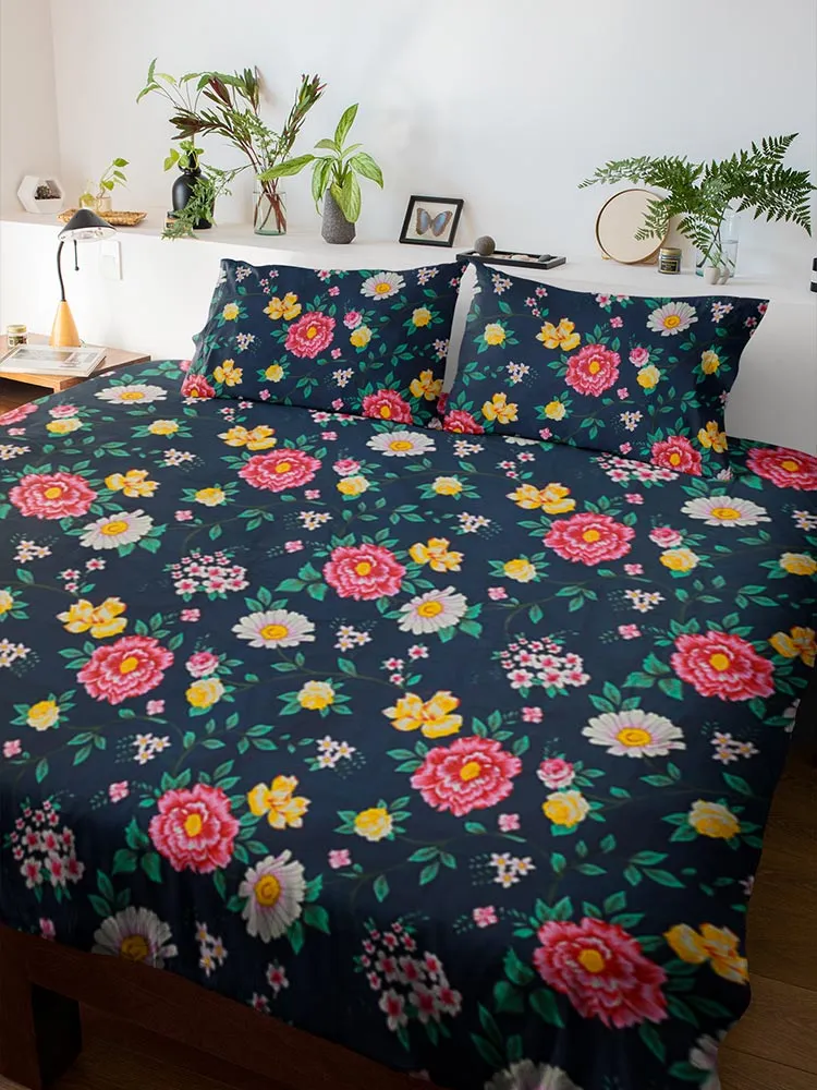 Floral Printed Family Bedsheet - Just ₹550! 🌸