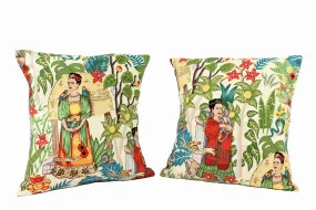 Frida Art Mexican Novelty Pillow Cover 18X18 Upholstery Oxford Fabric