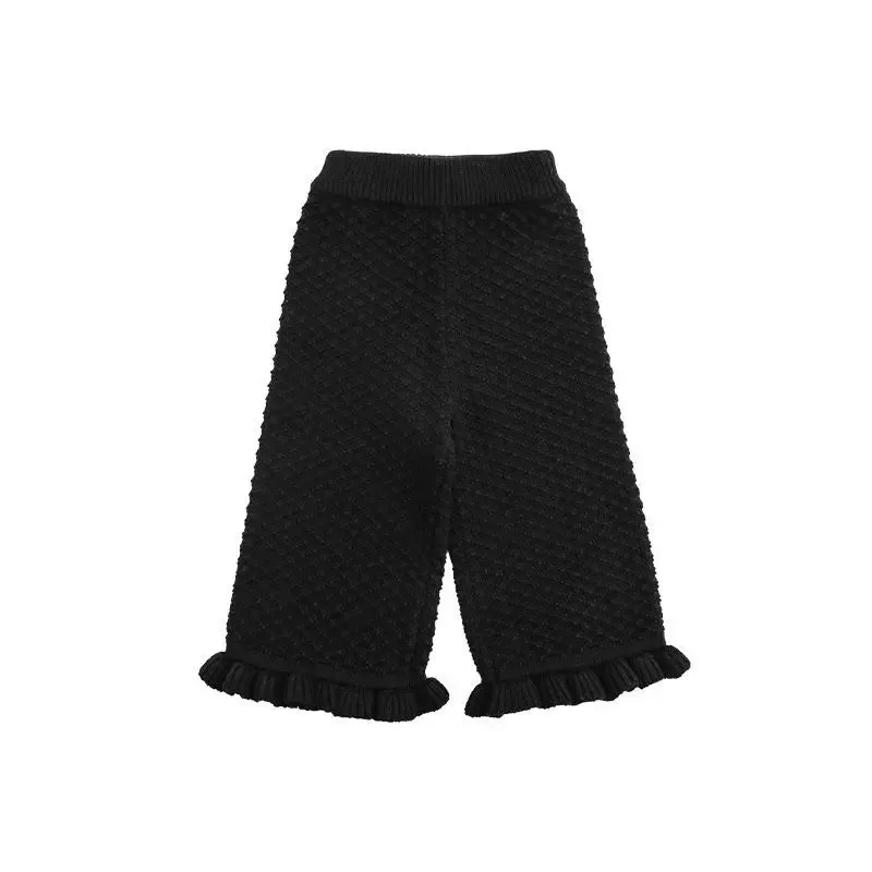 Girls Knitted Wide Leg Trousers