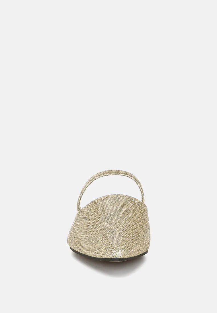 Glitter Faux Leather Flat Mules by RUW