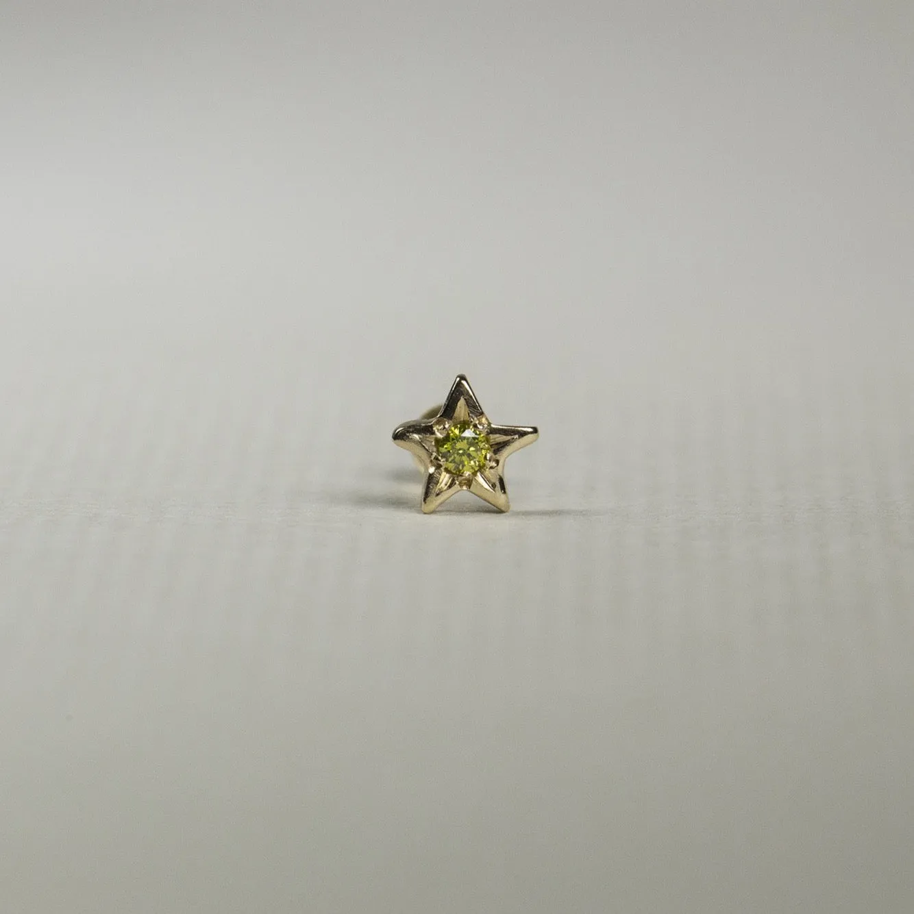 Gold Cartilage Yellow Diamond Star Earring