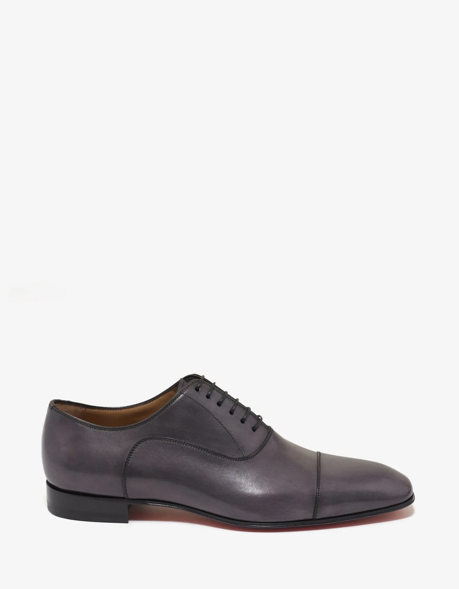 Greggo Flat Storm Grey Leather Oxford Shoes -