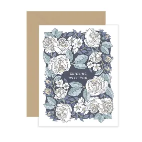 Grieving With You Card - White Rose