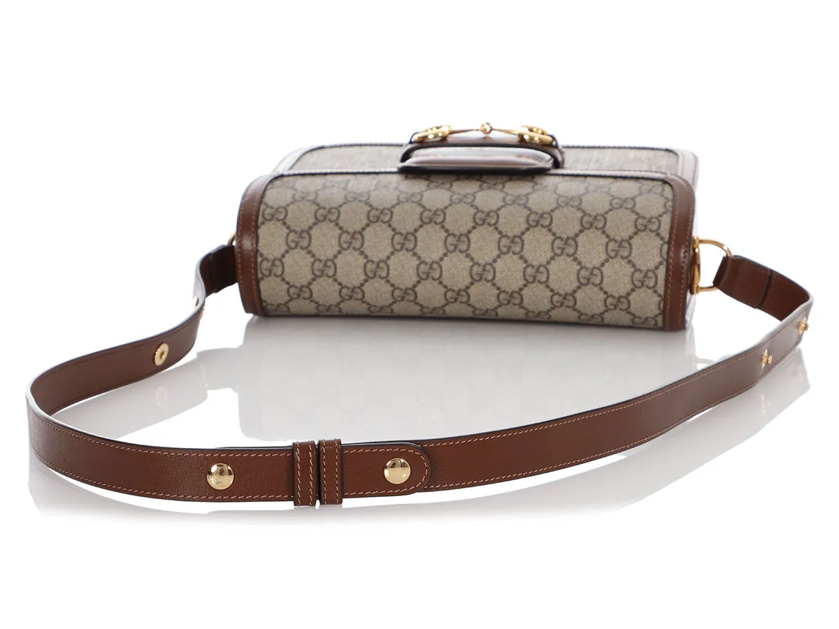 Gucci Brown GG Supreme Horsebit 1955 Shoulder Bag