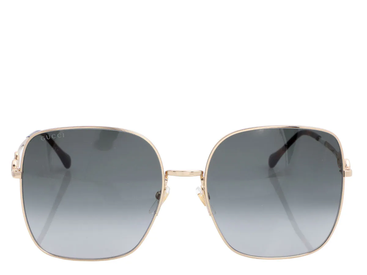 Gucci Gold Square Frame Sunglasses