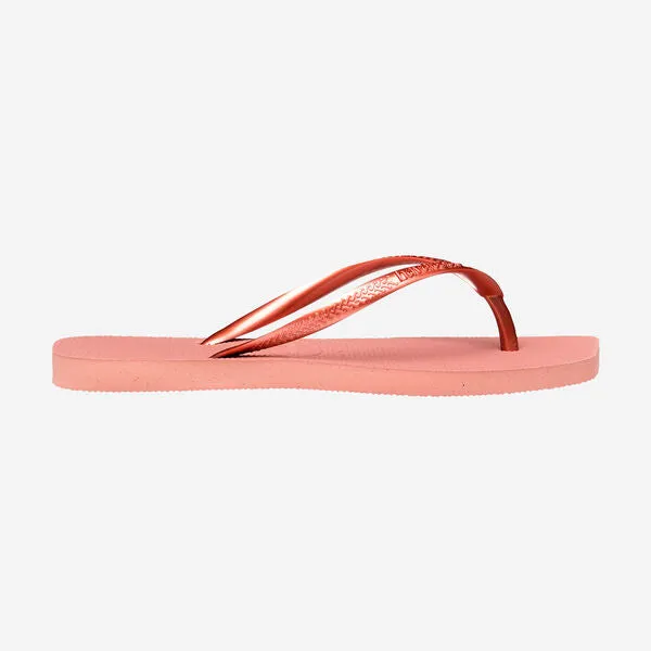 Havaianas Square Logo Metallic Flip Flops - Ballet Rose