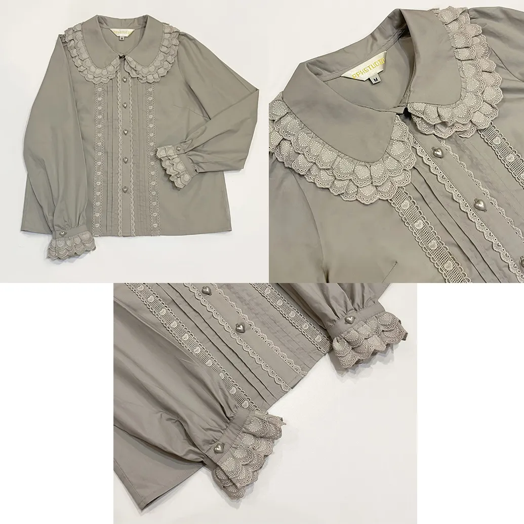 Instant Shipping! Lace Heart Blouse