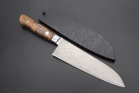 JCK Original Kagayaki NOVEL- Limited Edition Custom R-2 Damascus Series KNLTD-126 Santoku 175mm (6.8 inch, Forged Blade)