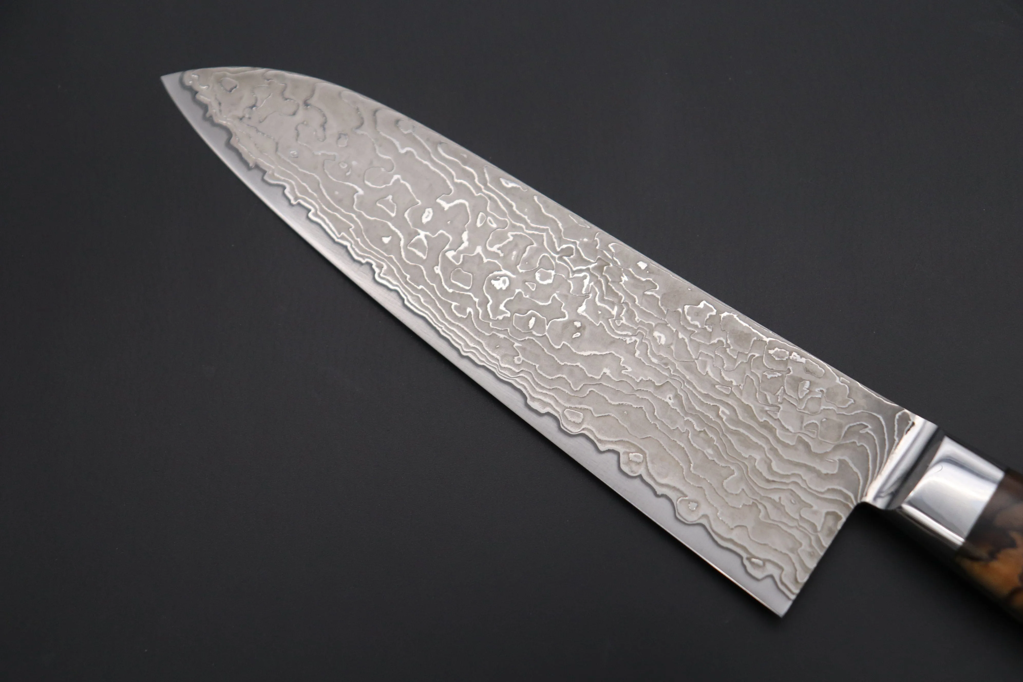 JCK Original Kagayaki NOVEL- Limited Edition Custom R-2 Damascus Series KNLTD-126 Santoku 175mm (6.8 inch, Forged Blade)