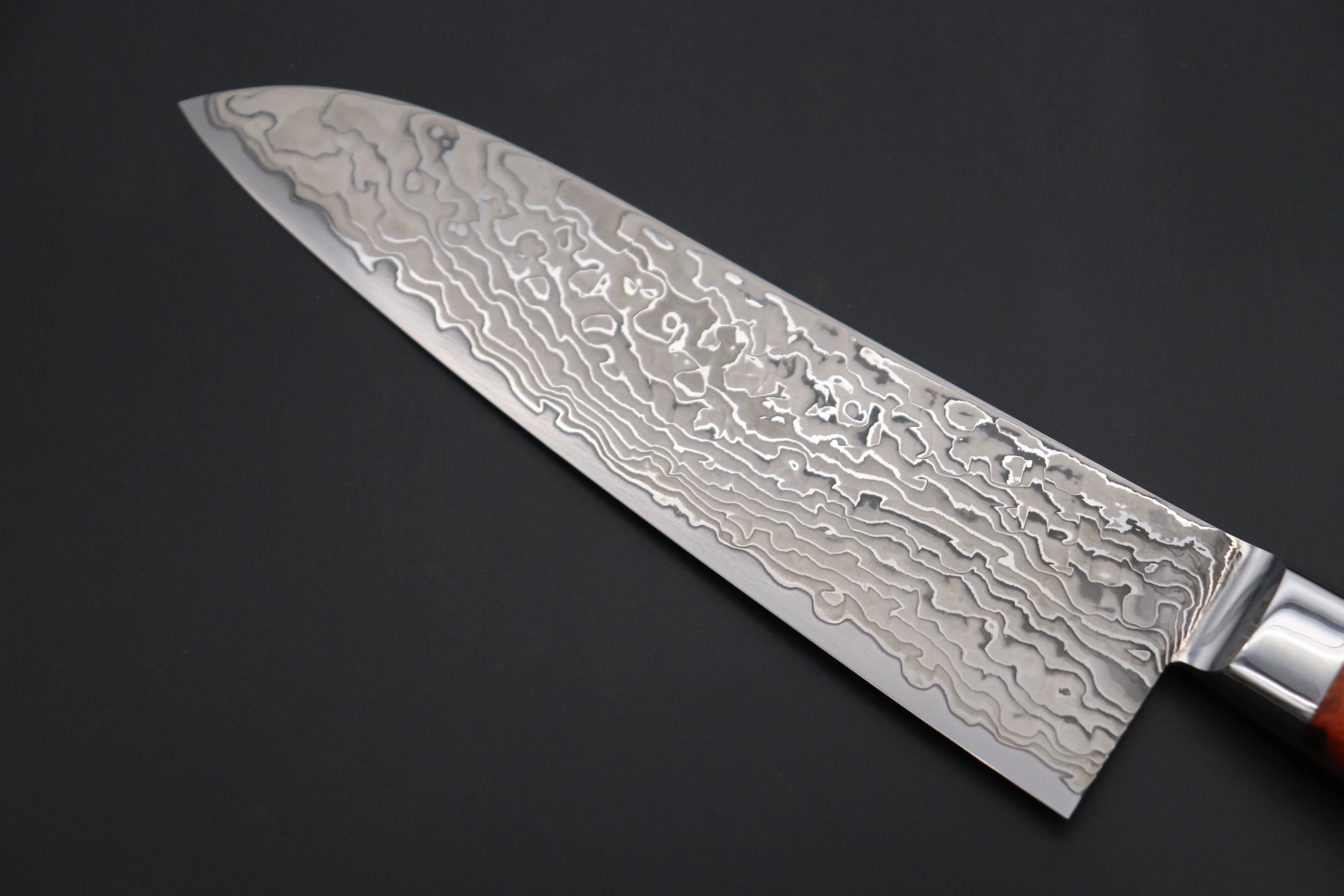 JCK Original Kagayaki NOVEL- Limited Edition Custom R-2 Damascus Series KNLTD-131 Santoku 175mm (6.8 inch, Forged Blade)