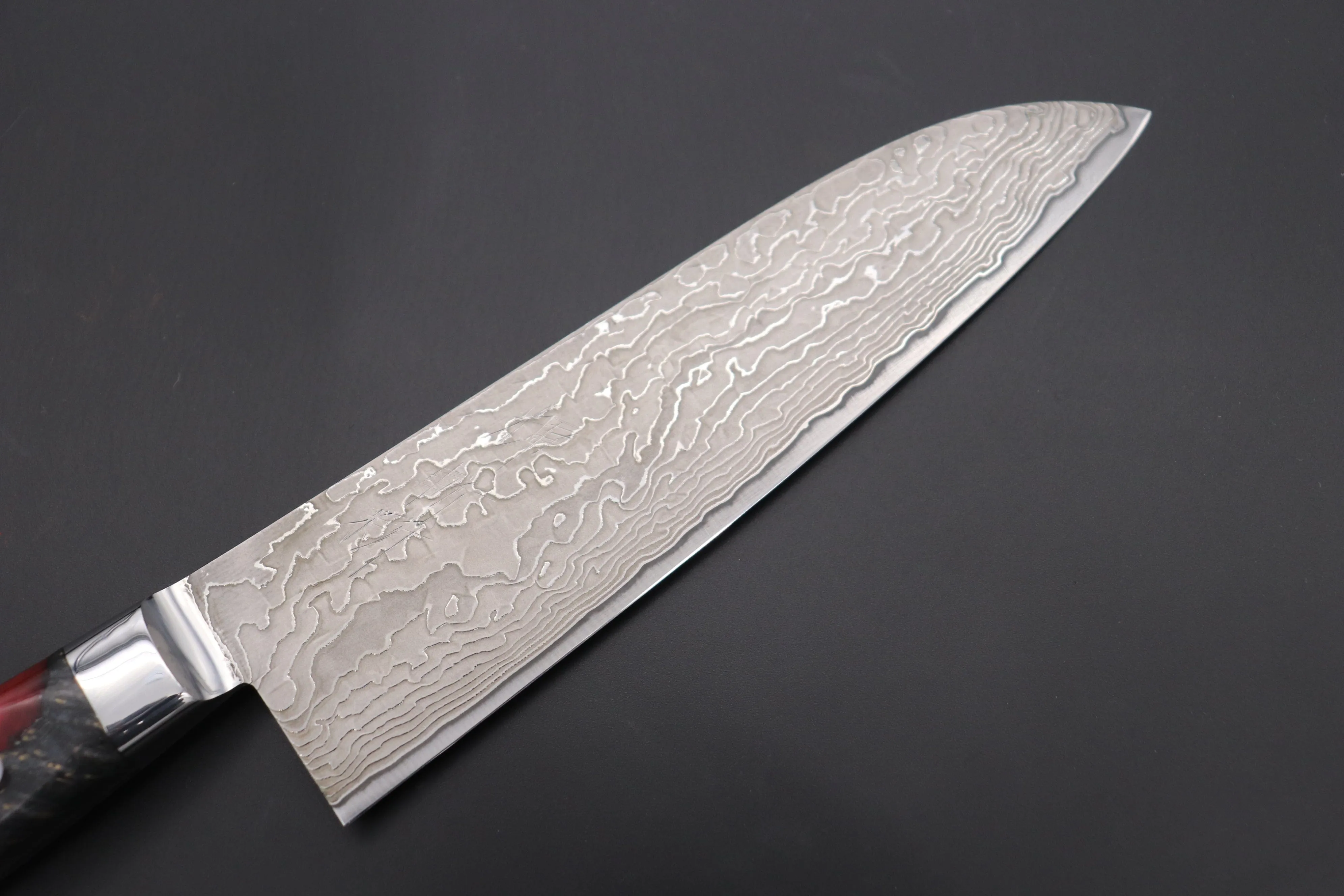 JCK Original Kagayaki NOVEL- Limited Edition Custom R-2 Damascus Series KNLTD-136 Santoku 175mm (6.8 inch, Forged Blade)