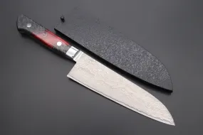 JCK Original Kagayaki NOVEL- Limited Edition Custom R-2 Damascus Series KNLTD-136 Santoku 175mm (6.8 inch, Forged Blade)